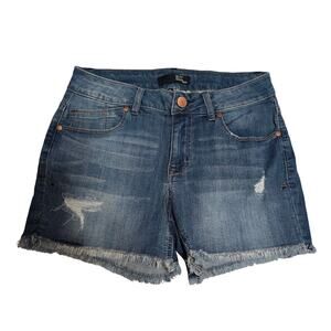 1822 Women's Long Distressed Denim Shorts Size 8